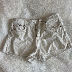 Zara Women's Cream Jean Shorts